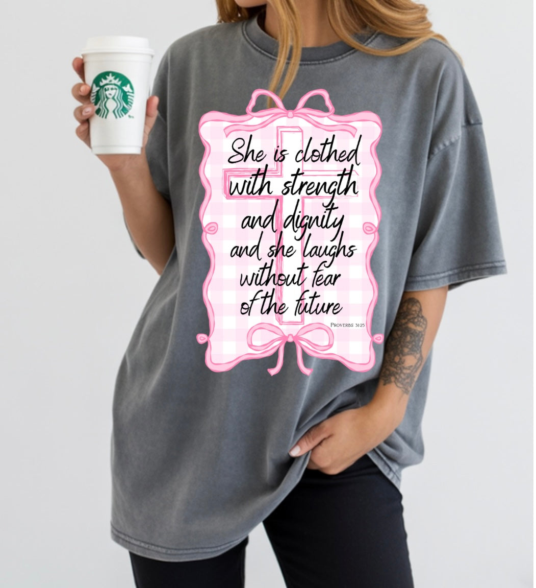 She is clothed